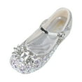 thumbnail image 1 of NOKIO Girls Dress Shoes Low Heel Princess Flats Mary Jane Flower Wedding Party Glitter Shoes for Kids Toddler Girls Casual Shoes Dance Shoes Round Toe Buckle Dress Shoes, 1 of 4