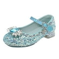 thumbnail image 1 of NOKIO Girls Dress Shoes Low Heel Princess Flats Mary Jane Flower Wedding Party Glitter Shoes for Kids Toddler Girls Casual Shoes Dance Shoes Round Toe Buckle Dress Shoes, 1 of 4
