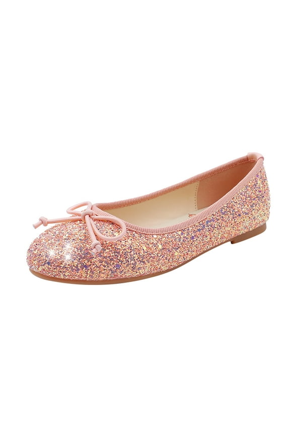 Girls Dress Shoes Slip-on Rhinestone Glitter Ballet Flats for Wedding, Party, Birthday, Prom, Little Kid/Big Kid Mary Jane Ballet Flats Slip-on Fashion Shoes