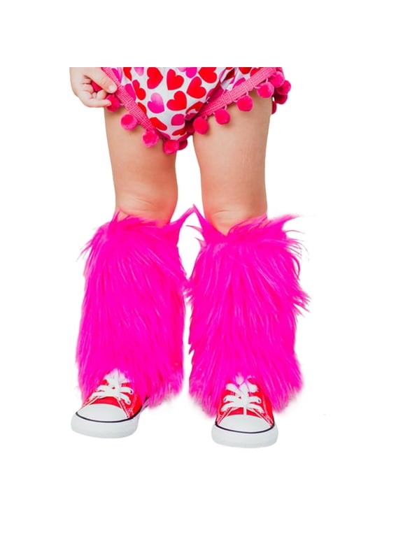 Girls Fuzzy Leg Warmers Kids Girls Plush Shaggy Long Boot Cuffs Soft Fluffy Leg Covers for Dance Party Festival Halloween Christmas Winter Outfit