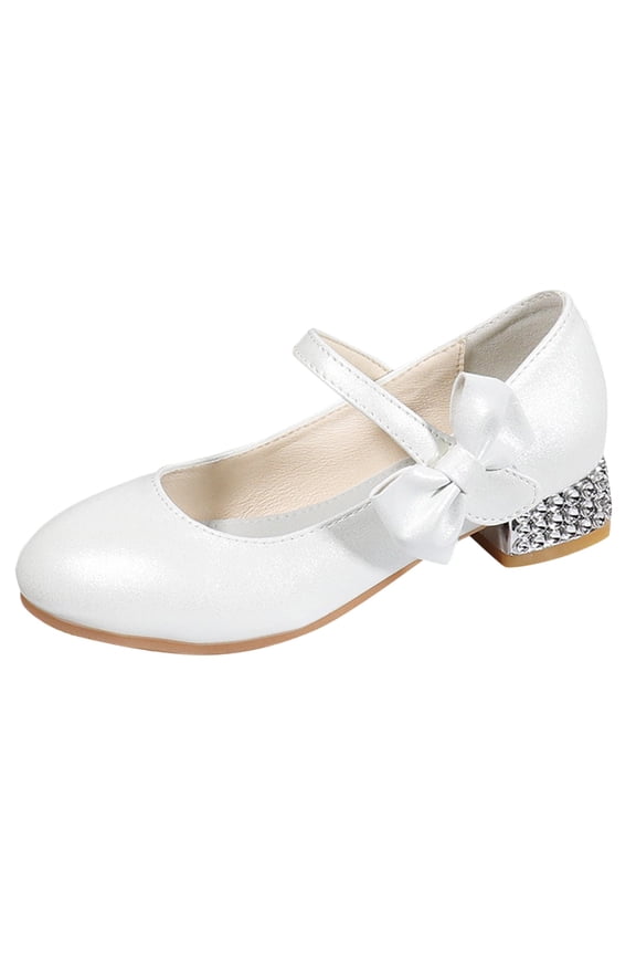 Girls High Heeled Shoes Primary School Students Single Shoes Children Leather Shoes Pretty Girl Shoes Girls Princess Single Shoes Dress Shoes Wedding Party Glitter Shoes