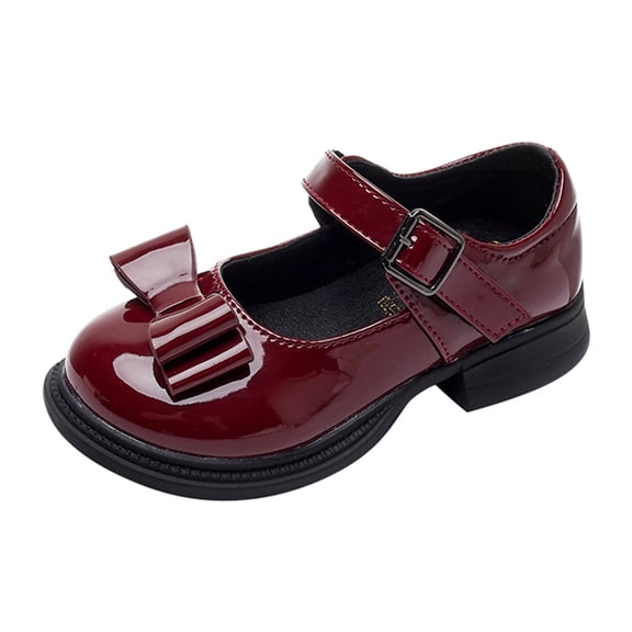 NOKIO Girls' Mary Jane Party Shoes Girls' Sequin Mary Janes Girls Small Leather Shoes Single Shoes Princess Shoes Sandals Flower Bow Shoelaces Drill Single Shoes Soft Sole Princess Cool Shoe