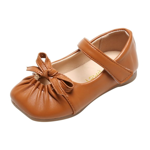 NOKIO Girls' Mary Jane Sandals With Bow Detail Toddler Kids Baby Girls Dress Shoes Party Wedding Flower Bridesmaids Princess Shoes Flats School Uniform Shoes 1-6Y