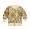 thumbnail image 1 of NOKIO Girls' Sequin Jacket Show Coat Casual Coat Glitter Coat With Sequins Girls Sequin Bomber Jacket Sparkle Lightweight Zipper Long Sleeve Jackets for Kid 3-10Y Girls Boys Sequin Zipper Coat Jacket, 1 of 9