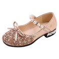 thumbnail image 1 of NOKIO Girls' Sparkly Princess Sandals Girls' Glitter Sandals Girls' Mary Jane Sandals Performance Dance Shoes For Girls Childrens Shoes Pearl Rhinestones Shining Kids Princess Shoes, 1 of 5