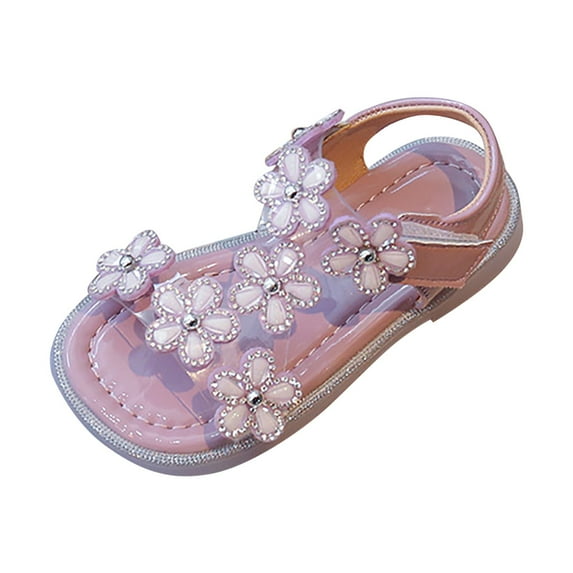 NOKIO Girls' Sparkly Sandals Girls' Rhinestone Sandals Girls' Platform Sandals Girls' Princess Sandals Summer Baby Toddler Sandals Summer Lightweight Breathable Rhinestone Bow Girls Beach Sandals