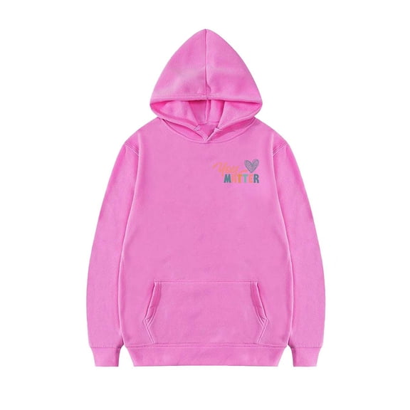 NOKIO Girls' Spring/Fall Leisure Hooded Sweatshirt Girls' Middle And Large Children's Fall DEAR PERSON BEHIND ME Printed Hoodie Casual Versatile Padded Sweater