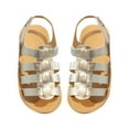 thumbnail image 1 of NOKIO Girls' Strappy Flat Sandals Kids' Summer Shoes Kids Girls Strappy Sandal Open Toe Summer PU Leather Sandal Slip On Princess Flat Sandals Flower Shoes For Kids, 1 of 8