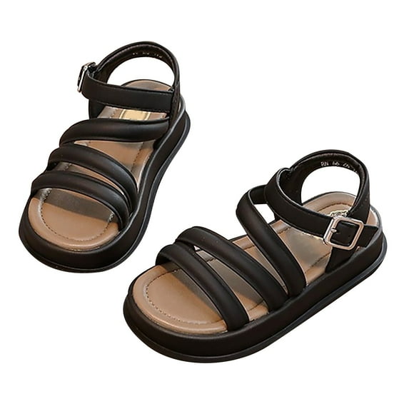 NOKIO Girls' Summery Sandals Toddler Summer Shoes Girls' Fashionable Sandals Kids Baby Girls Sandals Summer In Thick Bottom Solid Color Roman Sandals Sports Style Little Child/Big Kids