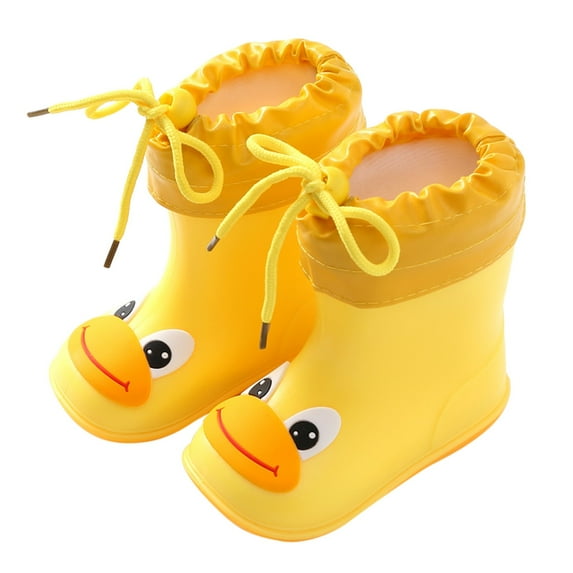 NOKIO Girls' Waterproof Duck Boots, Children'S Rubber Rain Shoes Hot Classic Children Rainboots PVC Rubber Children Water Shoes Waterproof Rain Boots Kids Baby Cartoon Shoes