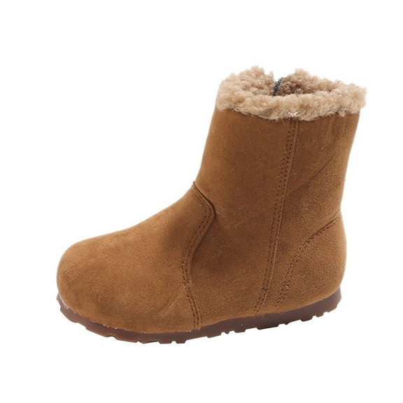 NOKIO Girls Winter Snow Boots Girls Snow Boots With Plush Lining Girls Snow Boots With Cozy Sherpa Lining Fashion Big Kids Winter Water Proof Flat Keep Warm Snow Boots Comfortable Shoes