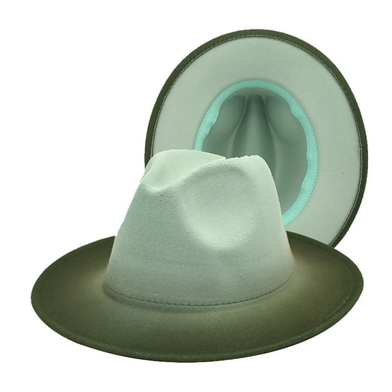 NOKIO Hat Women Winter Felted Hats For Men Gradient Color Bowler Hat Wide Brim Design Luxury Casual Men Fedora Hat Color Gradient Jazz Hat Women's Fashion Woolen Top Hat Hat Men's Outdoor Visor Hat