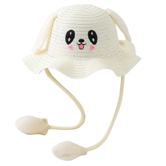 NOKIO Hats Rabbit Ears Children Caps with Moving Straw Baby Summer Sunhat Bag Air Kids Hats & Caps Toddler Summer Baby Air Bag Sunhat With Moving Ears Children Rabbit Straw Hats Caps