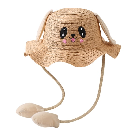 NOKIO Hats Rabbit Ears Children Caps with Moving Straw Baby Summer Sunhat Bag Air Kids Hats & Caps Toddler Summer Baby Air Bag Sunhat With Moving Ears Children Rabbit Straw Hats Caps