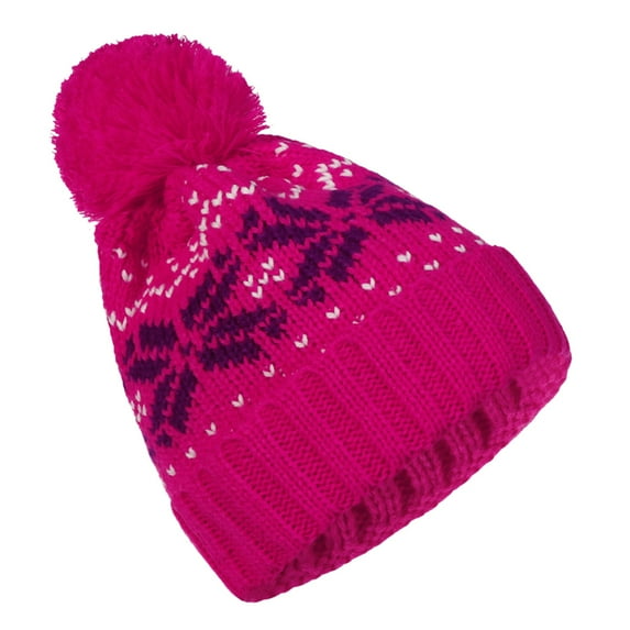 NOKIO Holly Jolly Knit Christmas Hat Adult Knit Christmas Beanie Hat with Pom Poms, Cable Knit Elf Hat Chunky Knit Holiday Pom Pom Hat Knit Fuzzy Pom Snowflake Christmas Hat Woolen Hat Warm Knit Hat