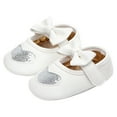 thumbnail image 1 of NOKIO Infant Baby Girls Soft Sole Bowknot Princess Wedding Dress Mary Jane Flats Prewalker Newborn Light Baby Sneaker Shoes Infant Baby Girl Shoes Baby Mary Jane Flats, 1 of 8