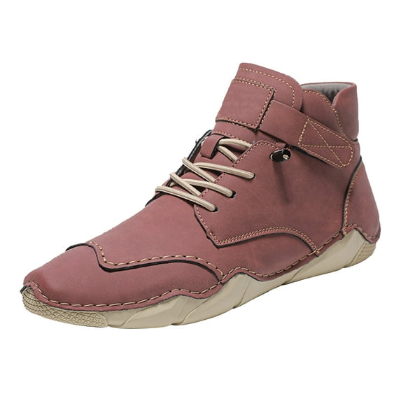 NOKIO Italian Handmade High Boots Shoes Men Non Slip Lightweight Breathable Casual Barefoot Boots Shoes For Hiking Camping & Driving All Season High Top Chukka Sneakers