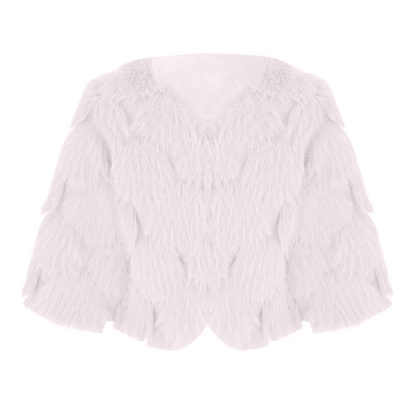 NOKIO Junior Soft Fleece Coat Girls Faux Fur Coat Toddler Baby Kids Girls Sweater Furry Top Winter Windproof Thicken Coat Warm Outerwear Jacket Girl Teen Winter Coats