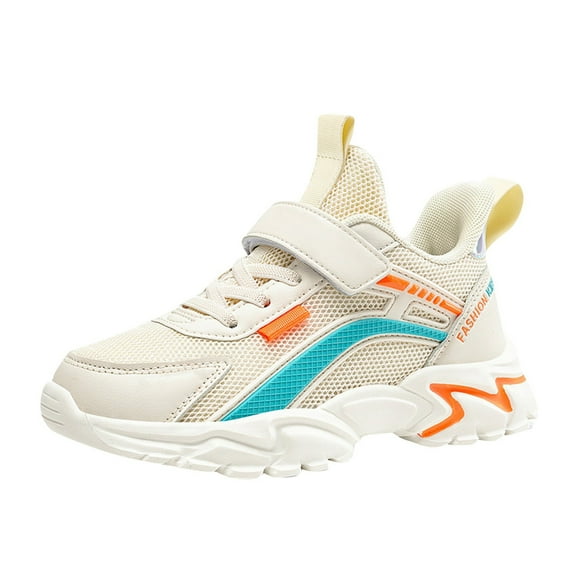 NOKIO Kids All-Season Sports Sneakers Flat Sole Non-Slip Mesh Shoes for Boys Girls Lightweight Casual Comfort Play Footwear