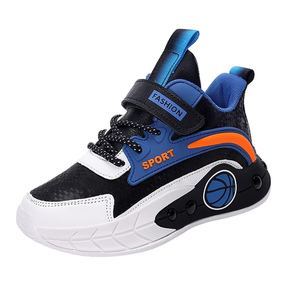 NOKIO Kids Basketball Shoes Breathable Mesh High Top Non Slip Sneakers Boys Girls Rubber Sole Athletic Sports Shoes Kids Running Shoes Autumn Big Kids Athletic Shoes Back-To-School