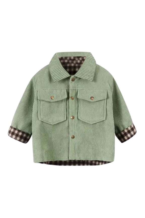 Kids Corduroy Aviator Jacket Children'S Corduroy Pea Coat Toddler Kids Baby Girls Boys Plaid Button Up Flap Pocket Corduroy Jacket Coat Outerwear Boys Velvet Fall Jacket Kids Corduroy Parka