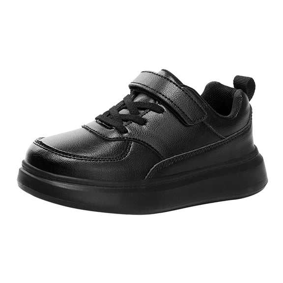 NOKIO Kids Leather Lace-Up Shoes All-Weather Adjustable Sneakers for Medium-Big Boys Girls Casual Outdoor Play Footwear