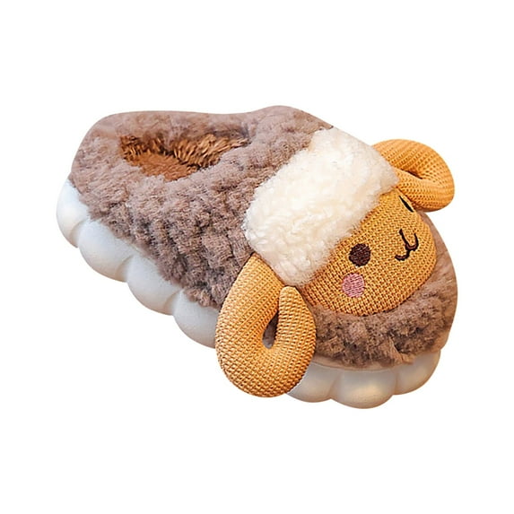 NOKIO Kids Novelty House Shoes Children'S Cozy Indoor Slippers Children'S Non-Slip Slippers Little/big Kids Boys Girls Sheep Print Plush Slippers Indoor Home Warm Baby Anti Slip Open Ankles Shoes