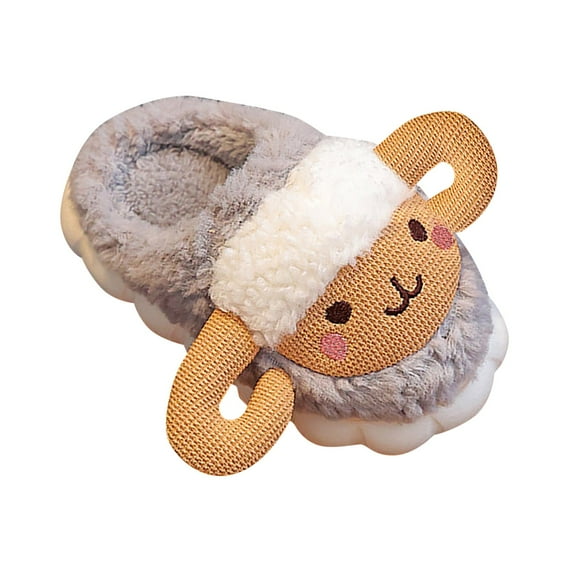 NOKIO Kids Novelty House Shoes Children'S Cozy Indoor Slippers Children'S Non-Slip Slippers Little/big Kids Boys Girls Sheep Print Plush Slippers Indoor Home Warm Baby Anti Slip Open Ankles Shoes