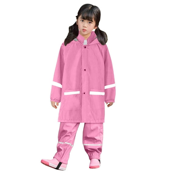 NOKIO Kids Rain and Snow Suit for Boys Girls with Detachable Hood, Waterproof Raincoat and Pants - Ideal for Rain and Snow