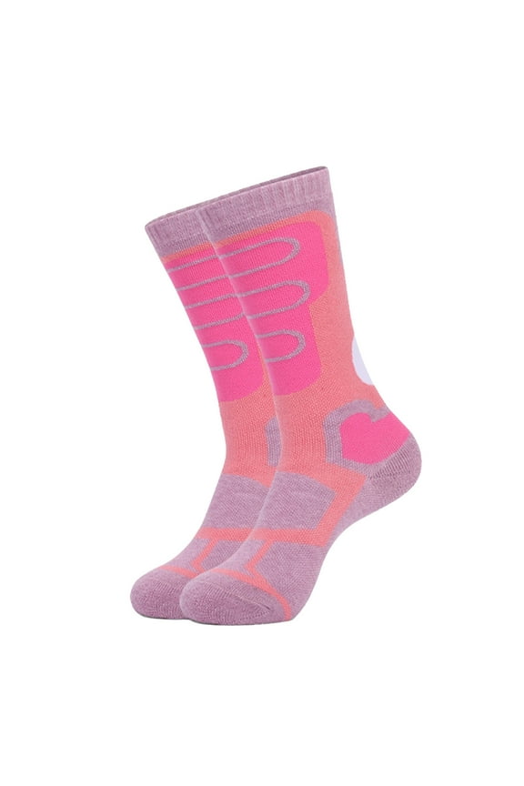 Kids Ski Socks Boys Girls Thermal Winter Thick Warm Cozy Socks for Skiing Snowboarding Skating Socks For Boys Girls Youth Knee-high Warm Thermal Winter Snowboard Socks