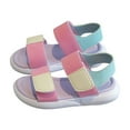 thumbnail image 1 of NOKIO Kids' Sport Sandals Girls' Rainbow Sandals Girls' Comfort Sandals Toddler Girl Flats Kids' Velcro Flats Girls' Boho Sandals The Baby Girl's And Sporty Sandal With Adjustable Straps, 1 of 3