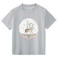 thumbnail image 1 of NOKIO Kids Sports Themed T-Shirt, Comfortable And Trendy Tops For Girls' Nature Walks Little Children And Big Kids Rock Astronaut Cartoon Print Boys And Girls Tops Short Sleeved T Shirts, 1 of 6