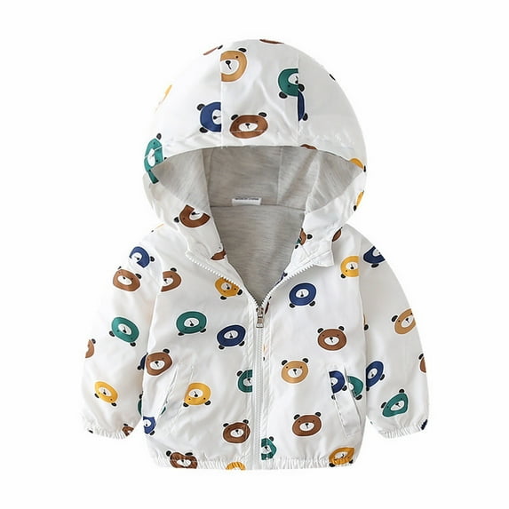 NOKIO Kids' Thin And Trendy Hooded Coats Toddler Kids Baby Boys Car Animals Zip Windproof Jacket Hooded Trench Lightweight Kids Coats Windbreaker Casual Outerwear Toddler Light Jacket