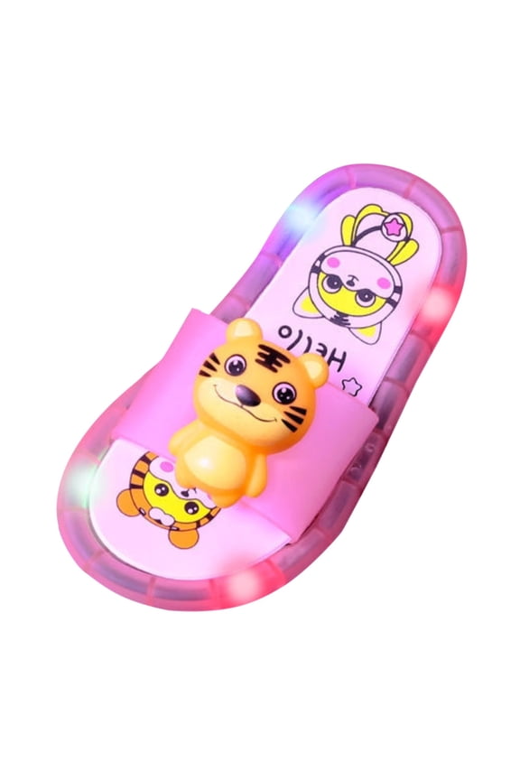 Kids Vibrant Cartoon Light-Up Slippers Children'S Trendy Led House Shoes Children Slippers In Summer Flash Children Cute Cartoon Animals Indoor And Outdoor Home Sandals