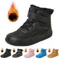 thumbnail image 1 of NOKIO Kids Wide-Toe Box Winter Boots Fau𝗑 F𝗎r Lined Hook-and Loop Closure Textile Upper Flexible Drop Non‑Slip Sole Comfortable Cold Weather Footwear for Boys Girls, 1 of 8
