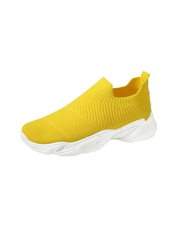 Knit Walking Shoes for Women Sip On Elastic Sock Ankle Shoes Breathable Knit Sneakers Casual Running Athletc Shoes Lightweight Soft Sole Shoes Non-Sip Tennis Shoes