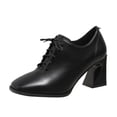 thumbnail image 1 of NOKIO Lace-up Pointed Toe Comfortable Low Heel Dress Booties Women Ankle Boots Fashion Simple Fashion Solid Color Comfortable Thick Heel Square Sleek Women'S Minimalist Ankle Boots, 1 of 9
