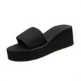 thumbnail image 1 of NOKIO Ladies House Sandals Summer Flat Bottom Wedge Heel Thick Sole Shoes Indoor Outdoor Sandals Ladies Slides Slippers, 1 of 6