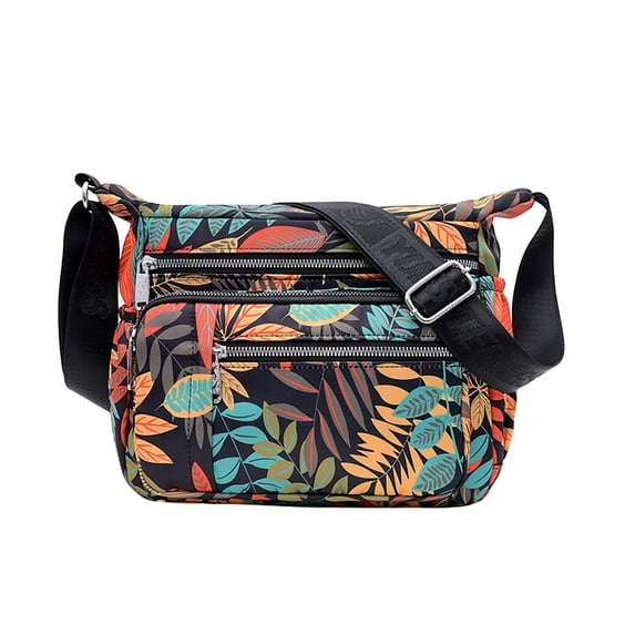 NOKIO Ladies One Strap Shoulder Bag Women's Bag Nylon Printed One Shoulder Messenger Bag Casual Mother Bag Large Capacity Waterproof Women's Messenger Bag Canvas Bag