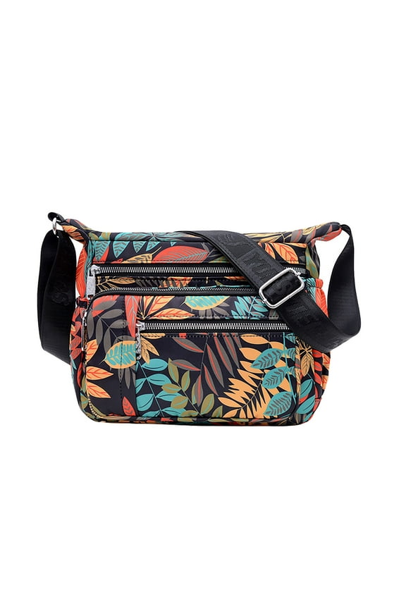 Ladies One Strap Shoulder Bag Women's Bag Nylon Printed One Shoulder Messenger Bag Casual Mother Bag Large Capacity Waterproof Women's Messenger Bag Canvas Bag