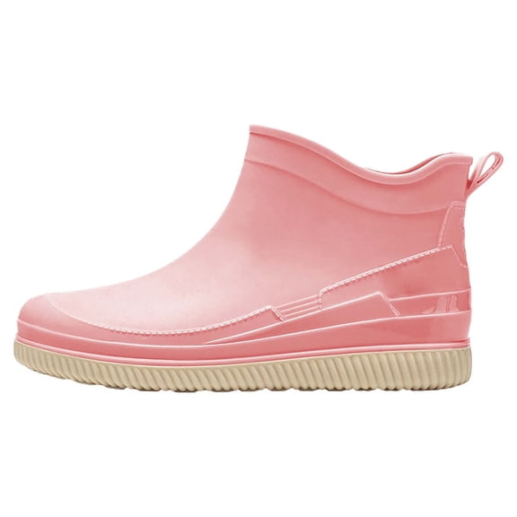 NOKIO Ladies' Waterproof Ankle Rubber Boots Women's Rain Slip Casual Shoes Short Ankle Boots Outdoor Fashion Women's Casual Shoes Women'S Pull-On Rain Boots Ladies' Trendy Waterproof Ankle Rain Boots