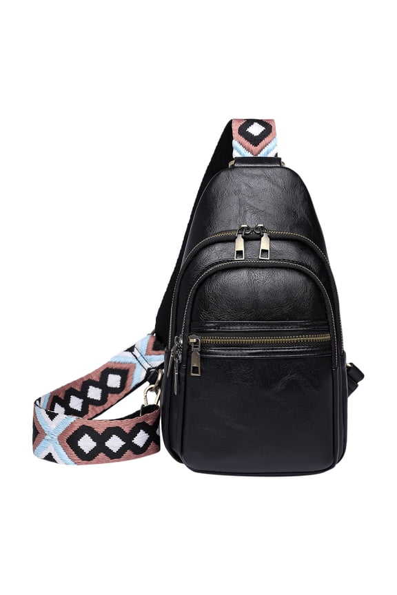 Leather Crossbody Bag, Ladies Crossbody One-Shoulder Clutch Women Chest Bag Sling Bag Crossbody Leather Satchel Daypack For Lady Fashion Shoulder Strap