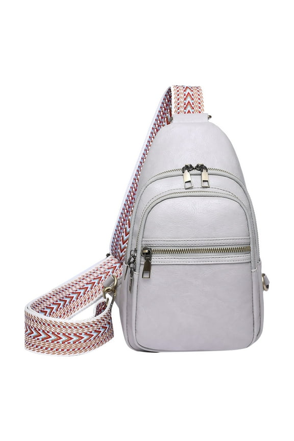 Leather Crossbody Bag, Ladies Crossbody One-Shoulder Clutch Women Chest Bag Sling Bag Crossbody Leather Satchel Daypack For Lady Fashion Shoulder Strap