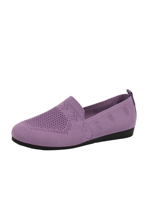Lightweight Women'S Breathable Mesh Flats Ladies Summer Breathable Women Running Shoes Slip On Flat Shoes Lightweight Knitting Comfortable Flat Casual Shoes Women'S Flat Pumps