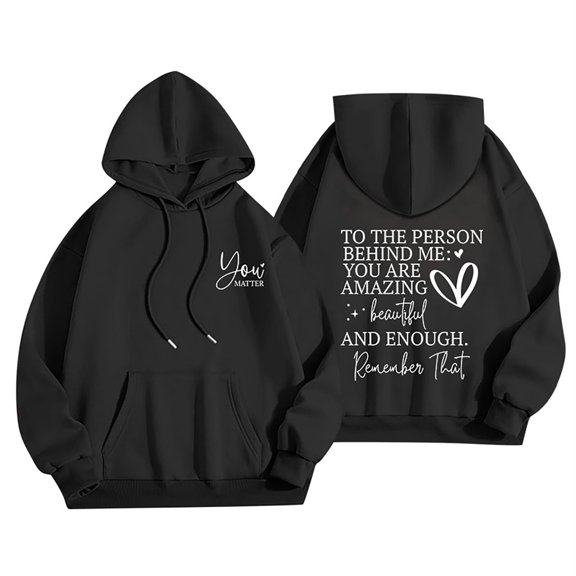 NOKIO Little Girls' Graphic Pullover Sweatshirt To The Person Behind The Pattern Border Children's Hoodie Everything Autumn And Spring Leisure Loose Kids' Oversized Pullover