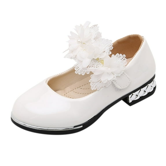NOKIO Little Girls' Platform Flats Kids Ballet Slippers Kids Leather Loafers Children'S Loafers Autumn Children Shoes Flower Single Shoes Korean Children Dance Shoes Princess Shoes Leather Shoes