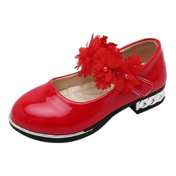NOKIO Little Girls' Platform Flats Kids Ballet Slippers Kids Leather Loafers Children'S Loafers Autumn Children Shoes Flower Single Shoes Korean Children Dance Shoes Princess Shoes Leather Shoes
