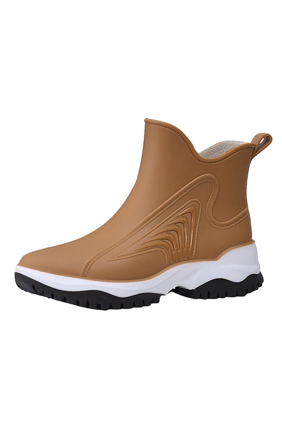Men'S Casual Outdoor Waterproof Short Rubber Booties Short Shaft Rubber Booties For Men Women's Drawstring Elastic Mouth Rain Shoes Rubber Shoes Midsole Slip Oil Chef Shoes