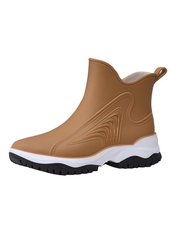 Men'S Casual Outdoor Waterproof Short Rubber Booties Short Shaft Rubber Booties For Men Women's Drawstring Elastic Mouth Rain Shoes Rubber Shoes Midsole Slip Oil Chef Shoes
