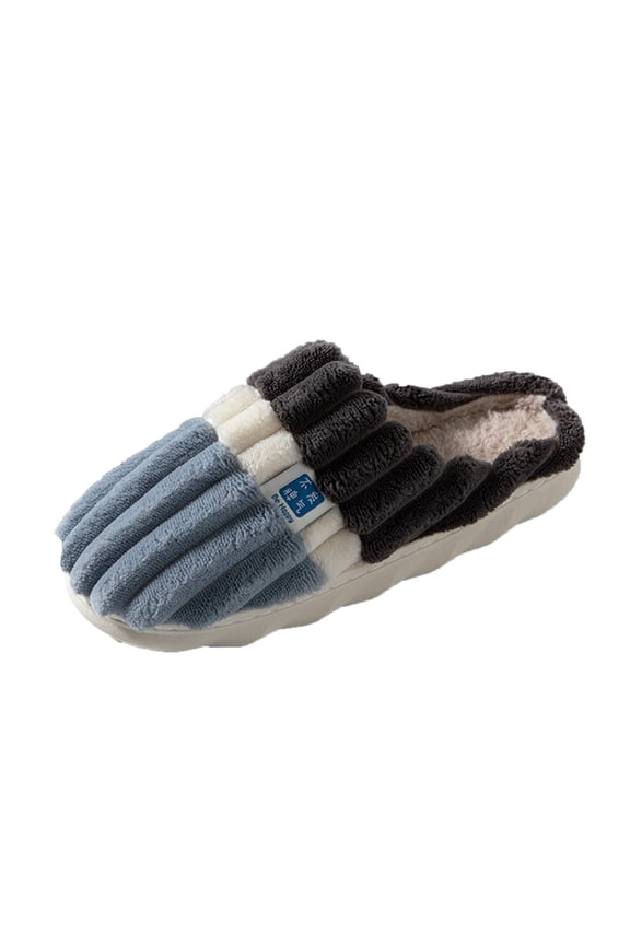 Men'S Closed-Toe House Shoes Men'S Microfiber Slippers Men Slippers Autumn And Winter Fashion And Comfortable Indoor And Outdoor Color Blocking Non Slip Flat Novelty Men'S Slippers